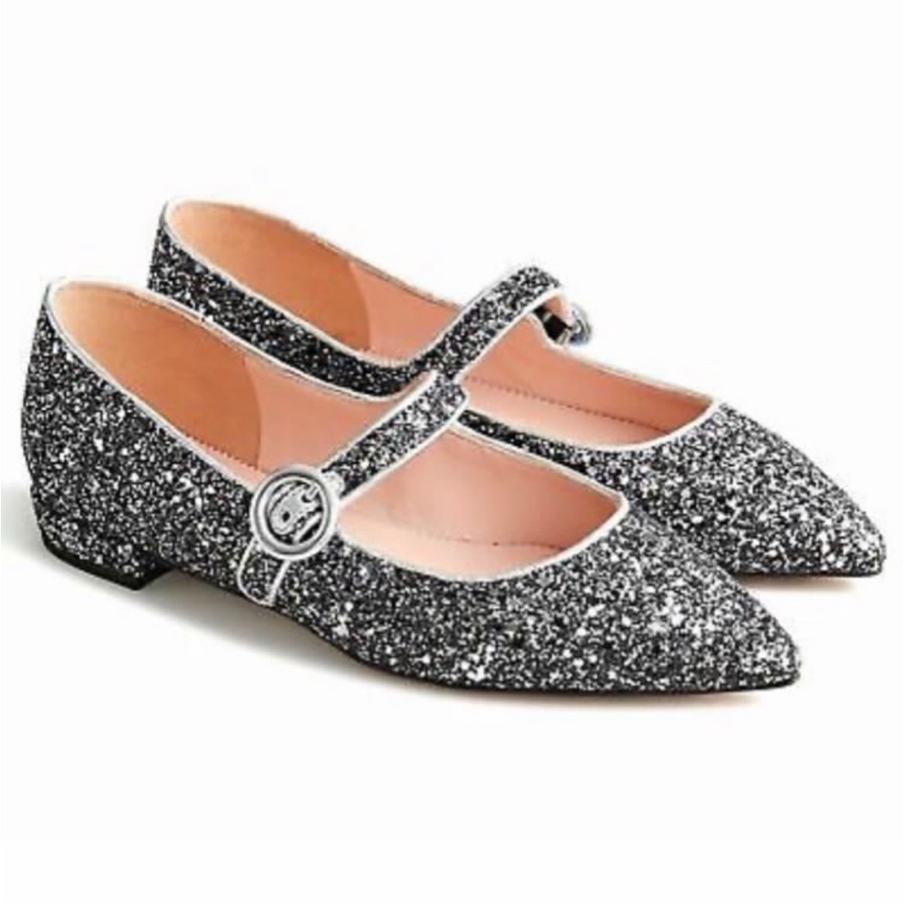 NWT J.Crew Mary Jane w/ Buckle in Glitter